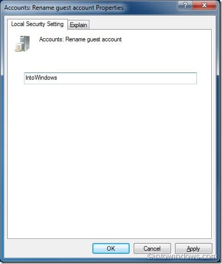 Renommer le compte invité dans l'aide de Windows 7