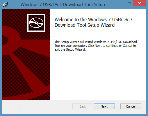 Outil de téléchargement de DVD USB Windows 7 pour Windows 8.1 Étape 1