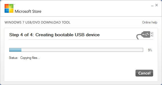 Outil de téléchargement de DVD USB Windows 7 pour Windows 8.1 Step7
