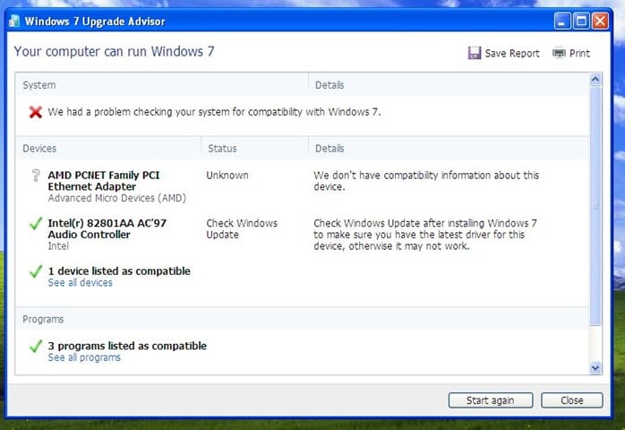 vérifiez si votre PC Windows XP prend en charge Windows 7 ou 8 (1)