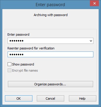 Créer un fichier zip avec mot de passe dans Windows 7 Windows 8 Step6