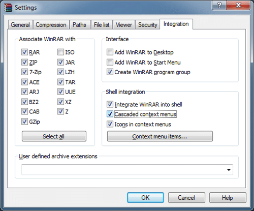 Supprimer les éléments WinRAR inutiles du menu contextuel step5