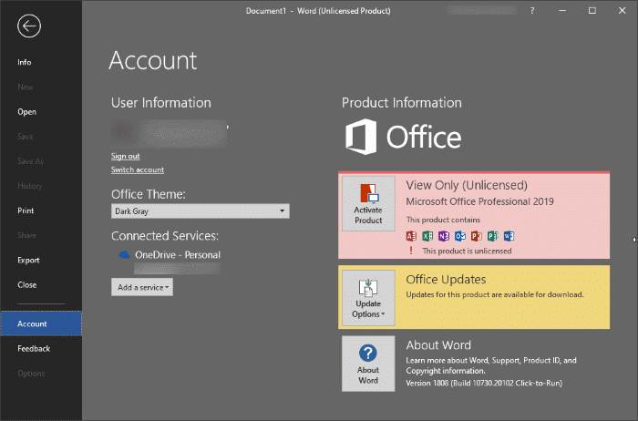 combien de temps pouvez-vous utiliser Microsoft Office sans activation pic3