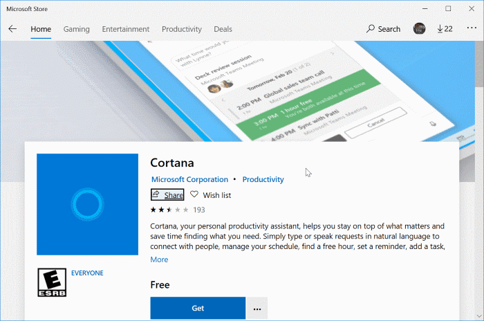désinstaller ou réinstaller Cortana dans Windows 10 pic5