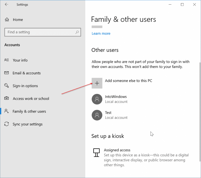 créer un compte local sans mot de passe dans Windows 10 pic1