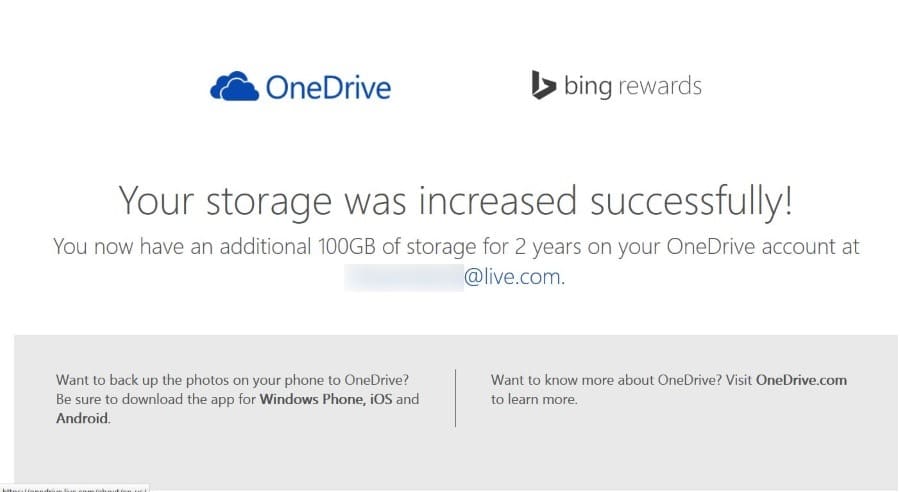 100 Go de stockage OneDrive gratuit dans le monde entier
