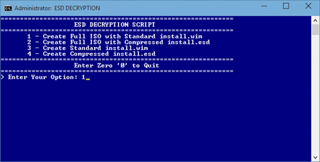 Windows 10 ISO à partir du fichier ESD step1