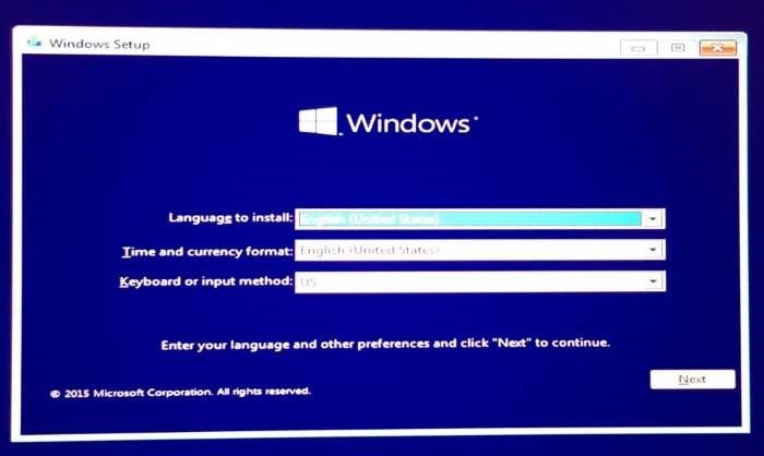 ouvrir les options de démarrage avancées sur un PC Windows 10 non amorçable step1