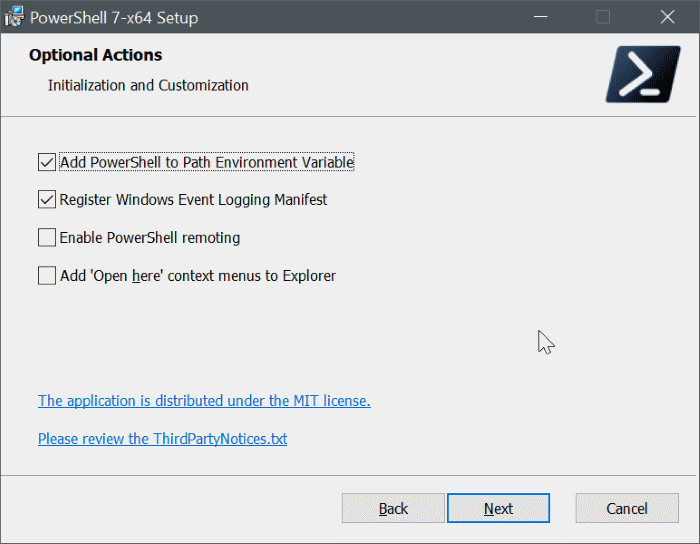 installer PowerShell 7 sur Windows 10 pic8