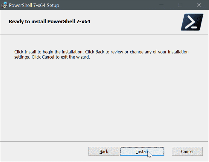 installer PowerShell 7 sur Windows 10 pic9