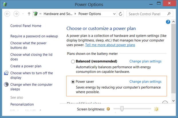 Désactiver la luminosité automatique dans Windows 8.1 Step2