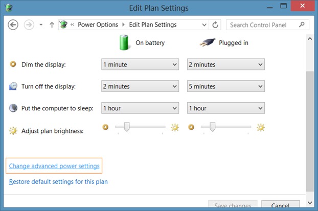 Désactiver la luminosité automatique dans Windows 8.1 Step3