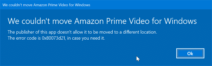 changer l'emplacement de téléchargement de la vidéo Amazon Prime dans Windows 10 pic3