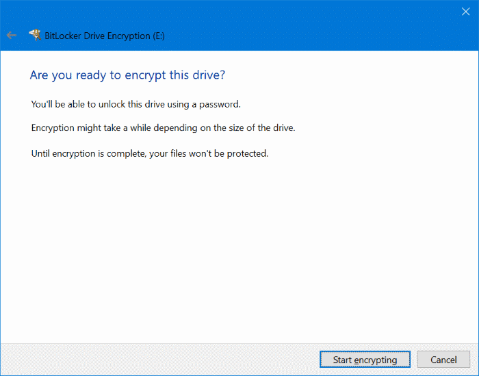 mot de passe protéger les clés USB dans Windows 10 pic6