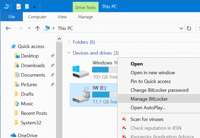 mot de passe protéger les clés USB dans Windows 10 pic10