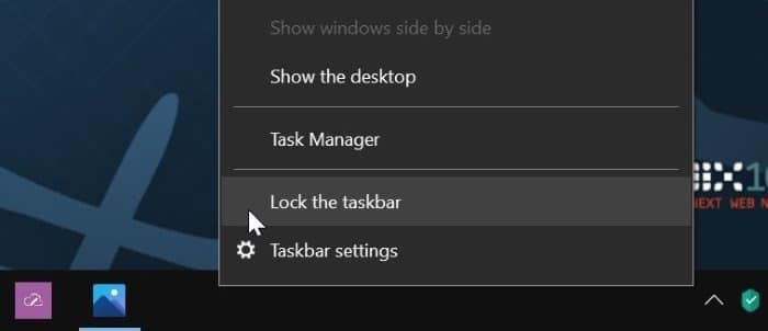 déplacer la barre des tâches vers le bas de l'écran dans Windows 10 pic1