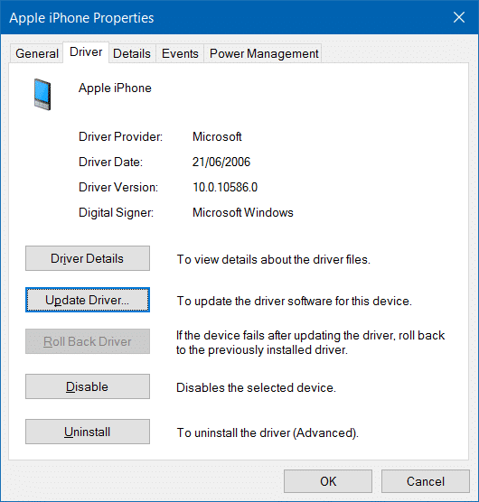 iphone non détecté dans Windows 10 étape 7