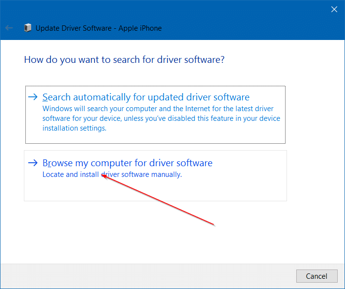 iphone non détecté dans Windows 10 étape 8