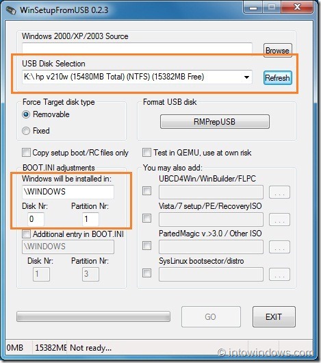 Créer une clé USB à démarrage multiple avec Windows 7 et XP Étape 3