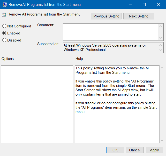 Ajouter ou supprimer le bouton Toutes les applications du menu Démarrer de Windows 10 pic4