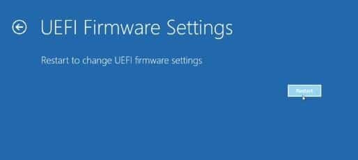 accéder aux paramètres UEFI à partir de Windows 10 8 étape