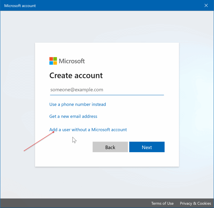 créer un compte d'utilisateur local dans Windows 10 pic3