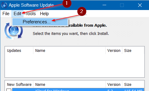 désactiver l'écran de mise à jour du logiciel Apple dans Windows 10 étape 3