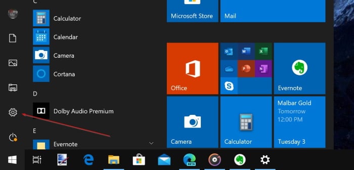 ouvrez les paramètres de la barre des tâches dans Windows 10