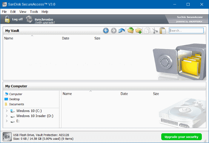 Mot de passe protéger la clé USB SanDisk dans Windows 5.1 étape