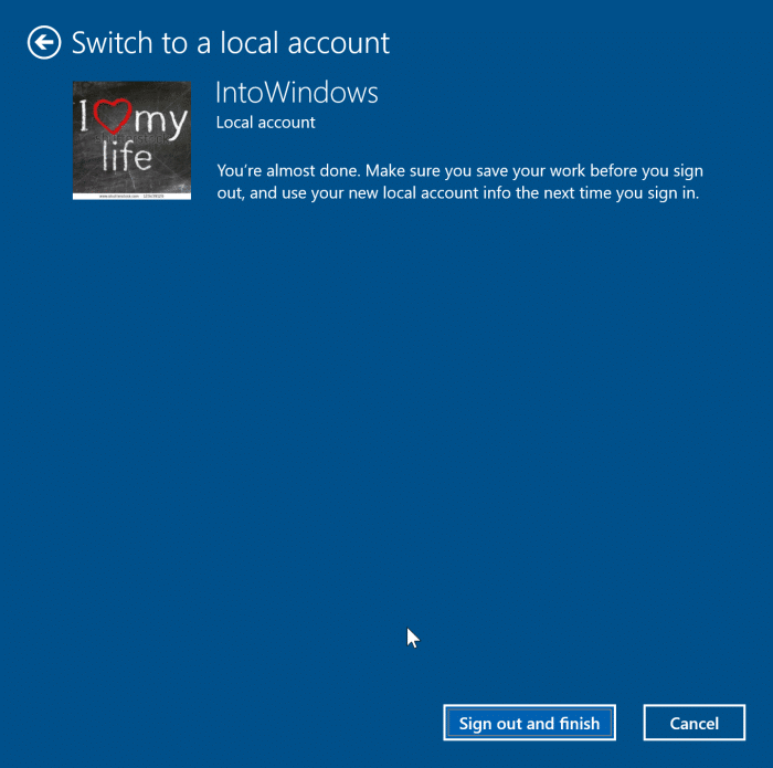se déconnecter du compte Microsoft dans Windows 10 pic6
