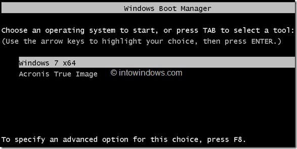 Ajouter l'entrée Acronis True Image Home au gestionnaire de démarrage de Windows 7
