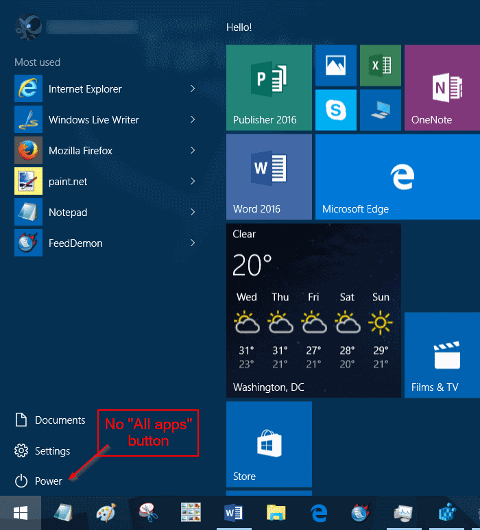 Ajoutez ou supprimez le bouton Toutes les applications du menu Démarrer de Windows 10 pic2.jpg