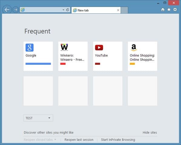 Sites Web fréquemment visités dans Internet Explorer Étape 1