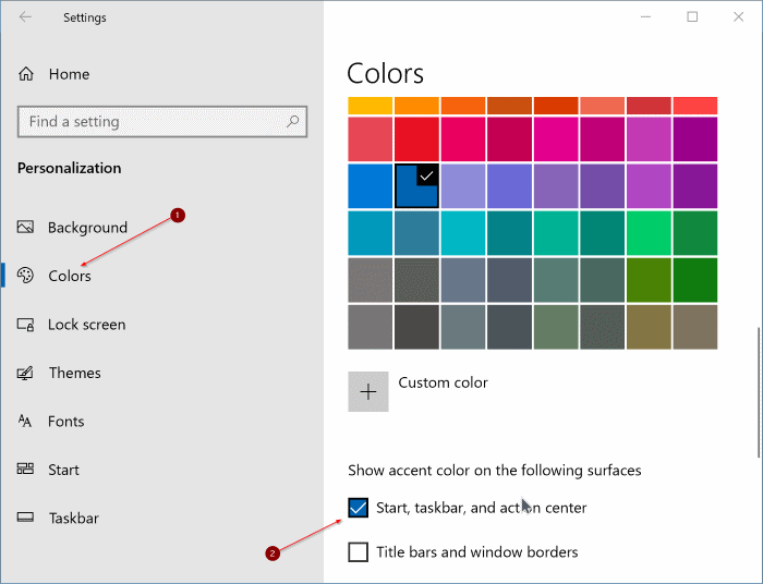 changer la couleur du menu de démarrage dans windows 10 pic1