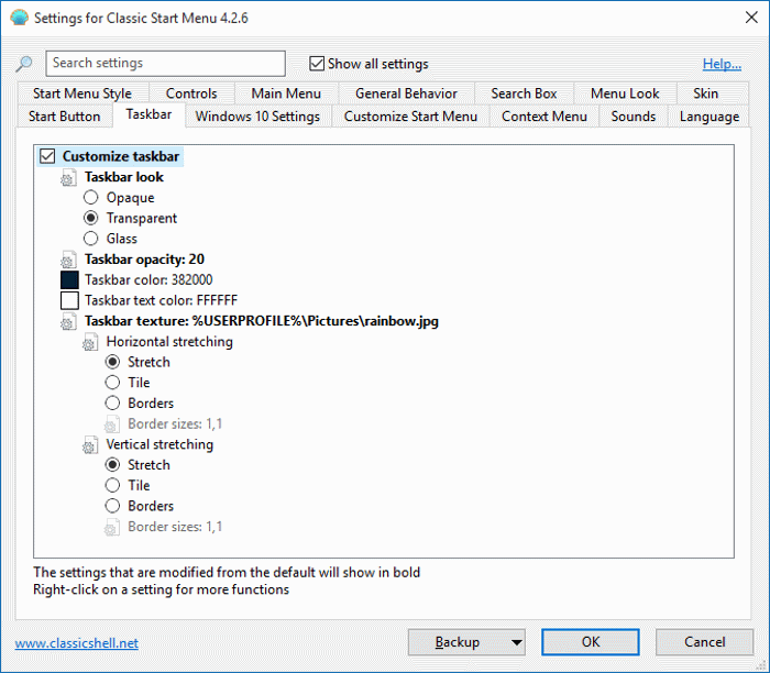 Changer l'image d'arrière-plan de la barre des tâches dans Windows 10 étape 3
