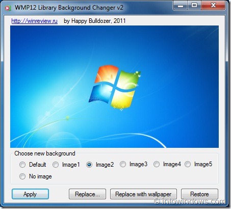 Définir une image personnalisée comme arrière-plan de la bibliothèque Windows Media Player
