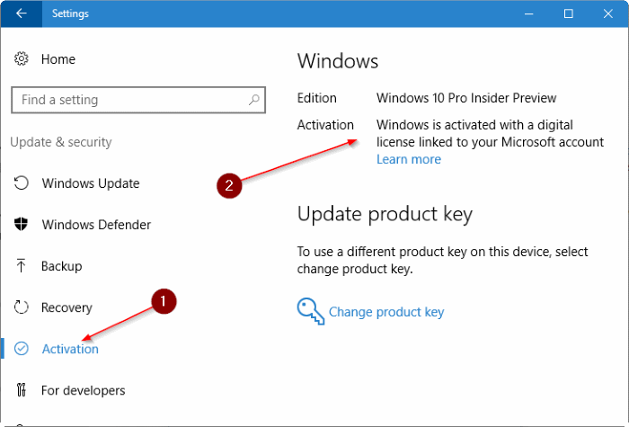 lier la licence Windows 10 au compte Microsoft