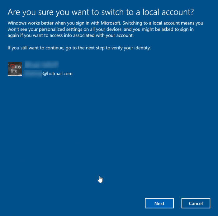 se déconnecter du compte Microsoft dans Windows 10 pic2