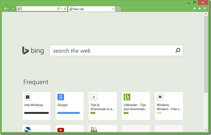 Supprimez le champ de recherche Bing de la nouvelle page à onglet