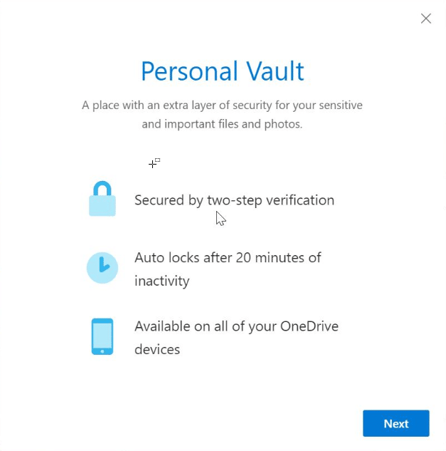 OneDrive Personal vault pic1.2