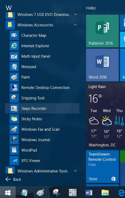 Dossier d'accessoires manquant dans Windows 10 étape 2