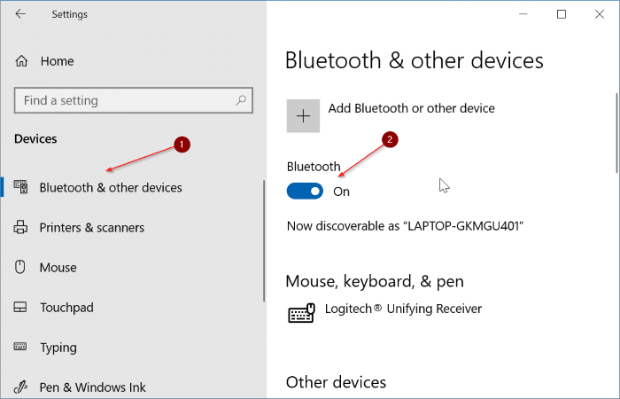 icône Bluetooth manquante dans la barre des tâches sous Windows 10
