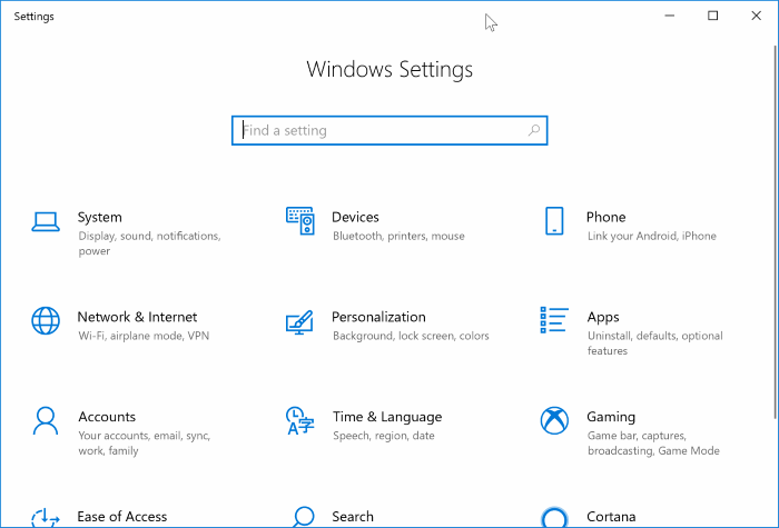 L'application Paramètres ne fonctionne pas sous Windows 10 (2)