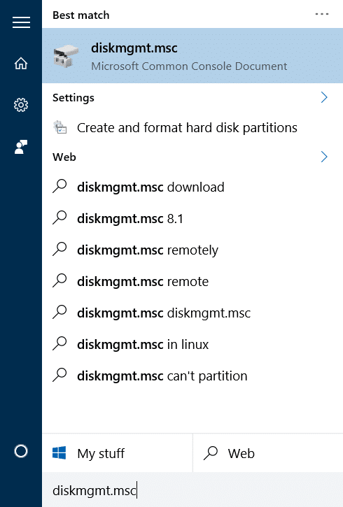 Réduire le volume ou la partition dans Windows 10 step01
